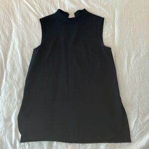 Navy tunic mock neck zip up